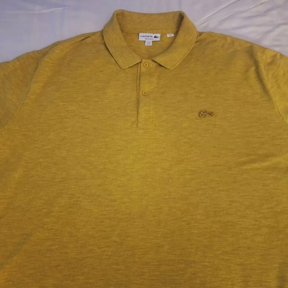 Lacoste Regular Fit, Gold Polo with Matching Gold Alligator, Size 9, US 2XL